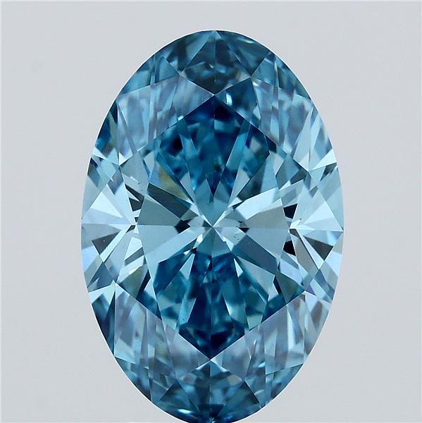 5.08 Ct. Fancy Vivid Blue Oval Lab Grown Diamond