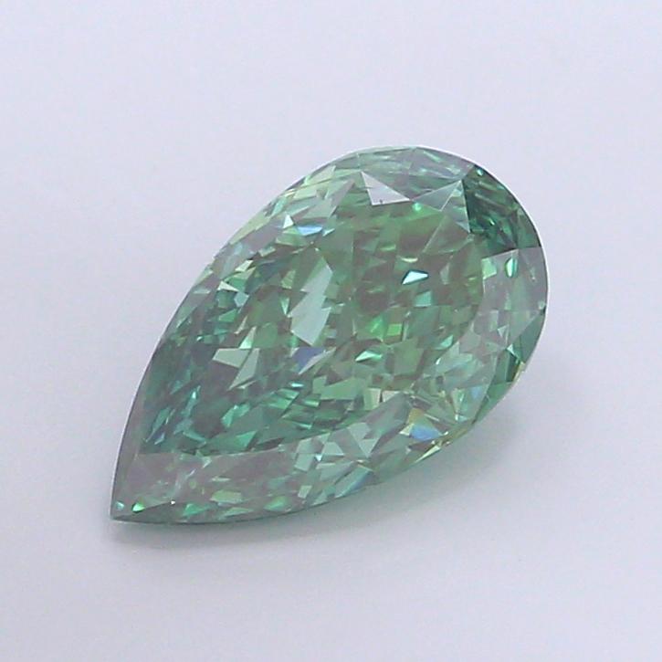 4.03 Ct. Fancy Vivid Green Pear Lab Grown Diamond