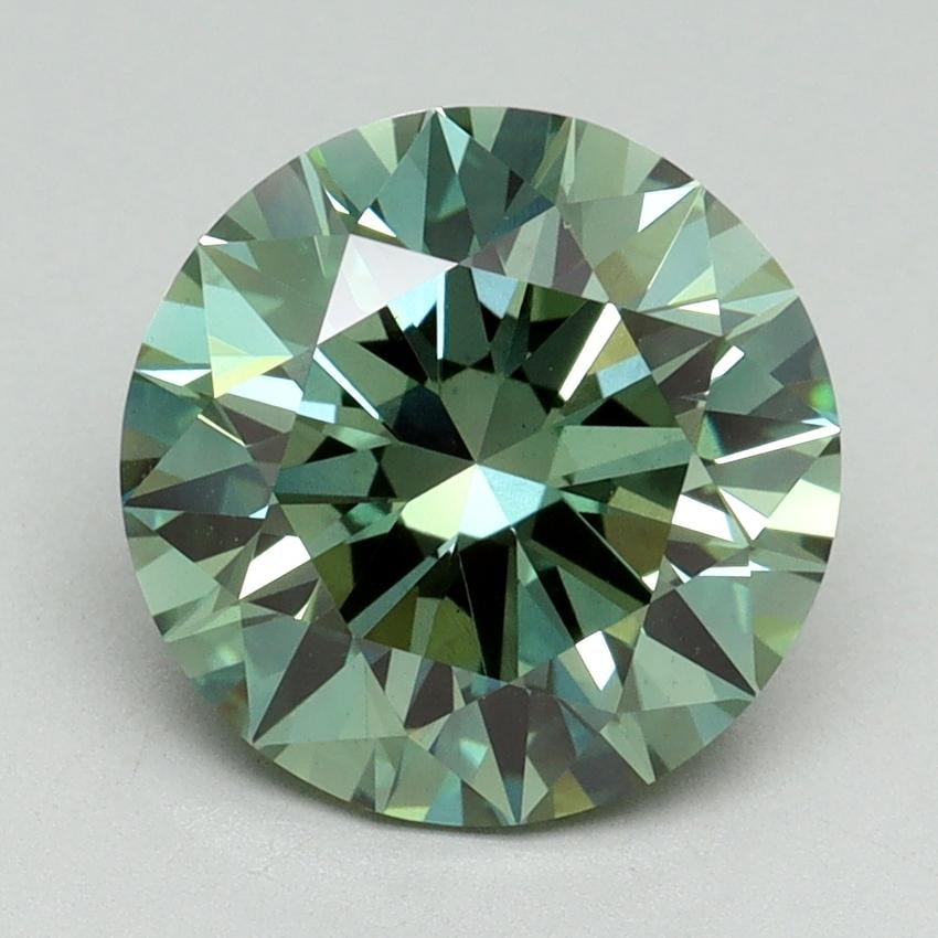 3.01 Ct. Fancy Vivid Green Round Lab Grown Diamond