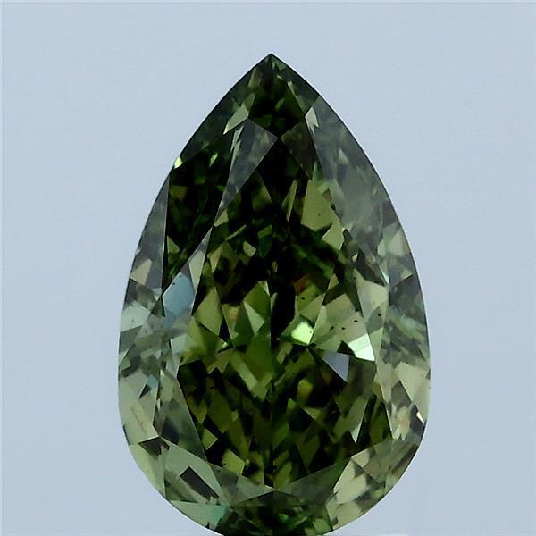 2.11 Ct. Fancy Vivid Green Pear Lab Grown Diamond