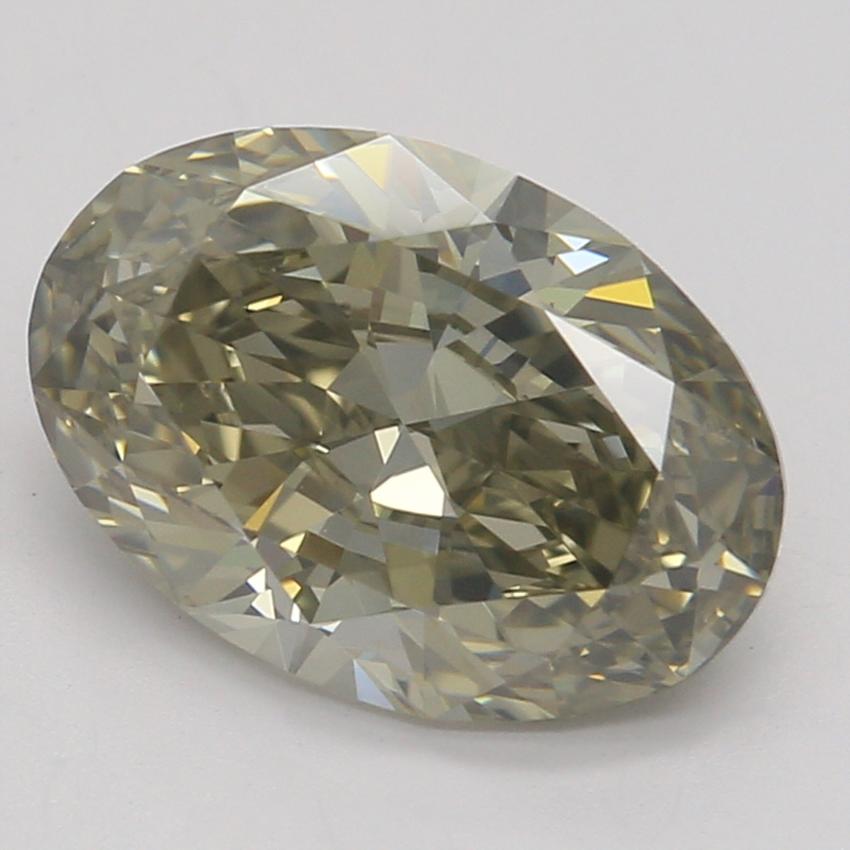 1.25 Ct. Fancy Dark Brown-Greenish Yellow Oval Diamond