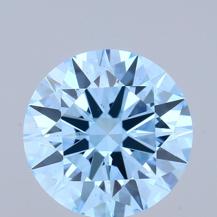 3.71 Ct. Fancy Vivid Blue Round Lab Grown Diamond