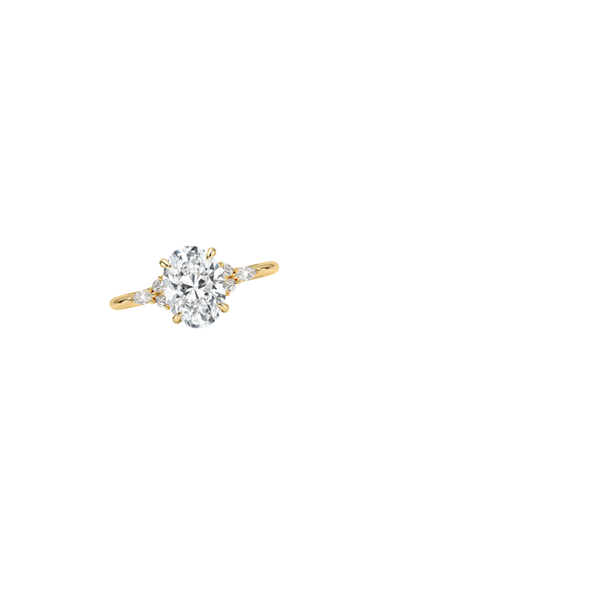 18K Yellow Gold Nadia with 1.5ct Oval Certified Lab Diamond