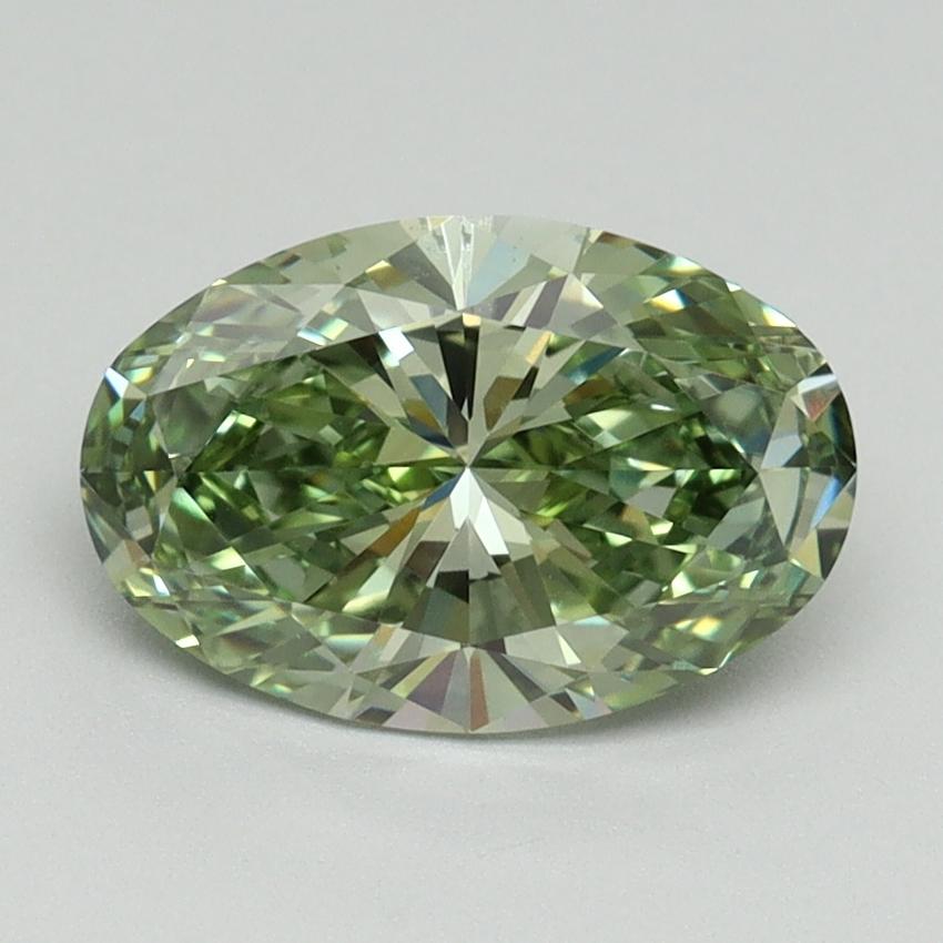 1.66 Ct. Fancy Vivid Green Oval Lab Grown Diamond