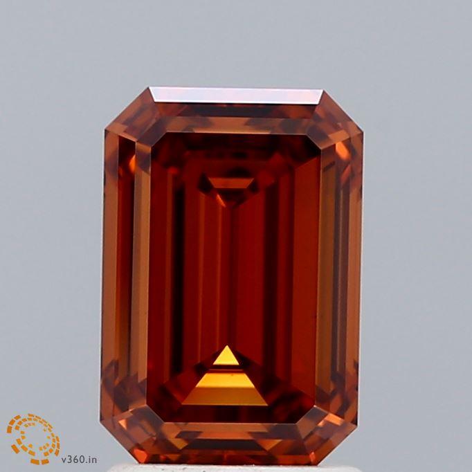 2.00 Ct. Fancy Vivid Orange Emerald Lab Grown Diamond