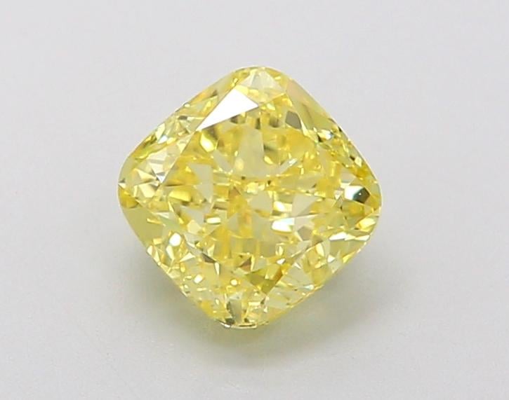 1.23 Ct. Fancy Vivid Yellow Cushion Lab Grown Diamond
