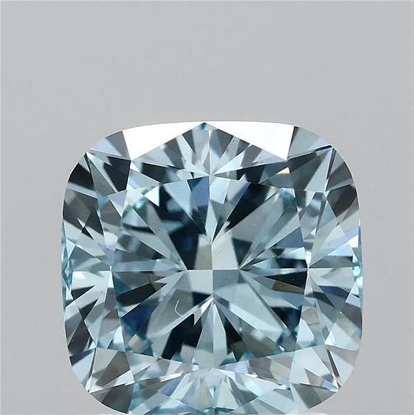 2.05 Ct. Fancy Vivid Blue Cushion Lab Grown Diamond