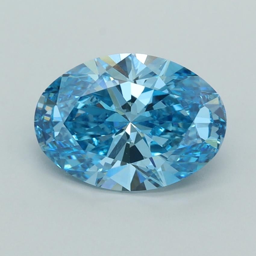 2.03 Ct. Fancy Vivid  Blue Oval Lab Grown Diamond