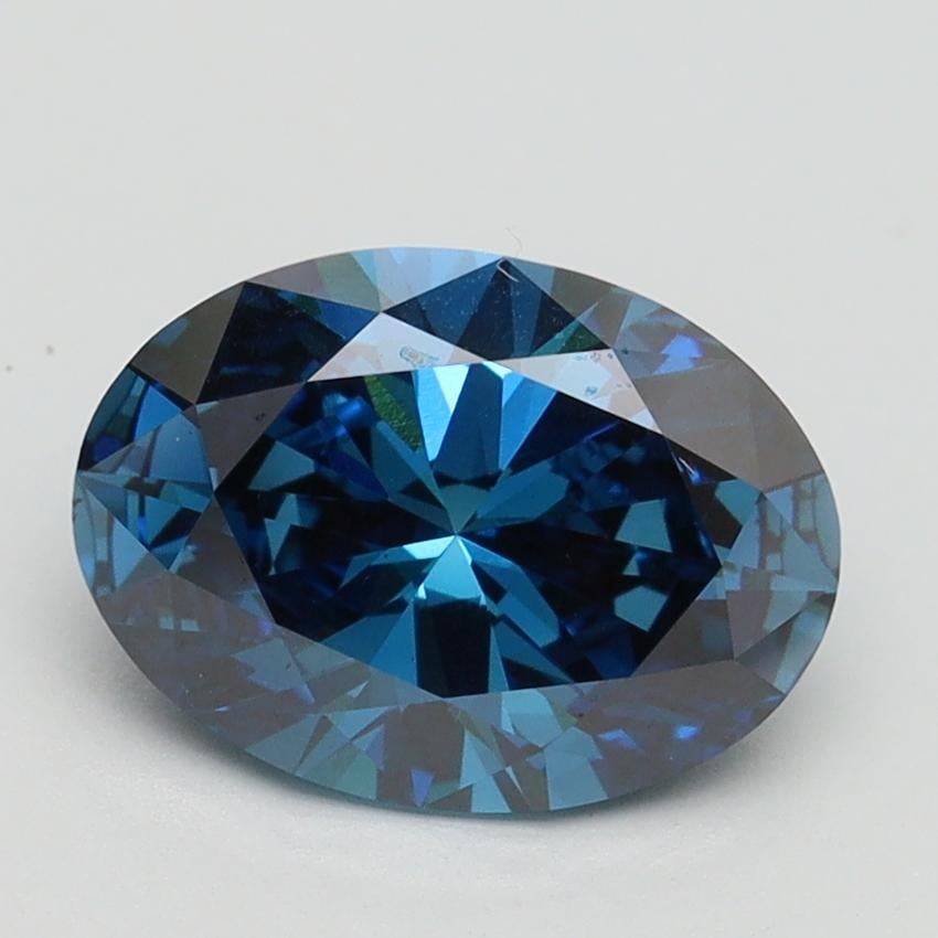 2.00 Ct. Fancy Vivid Blue Oval Lab Grown Diamond
