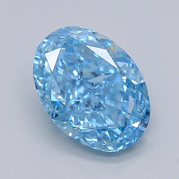 0.97 Ct. Fancy Vivid  Blue Oval Lab Grown Diamond
