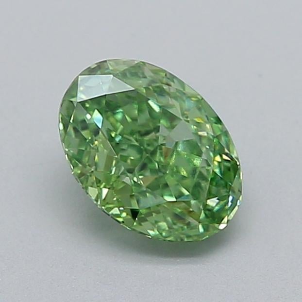 1.01 Ct. Fancy Vivid  Green Oval Lab Grown Diamond