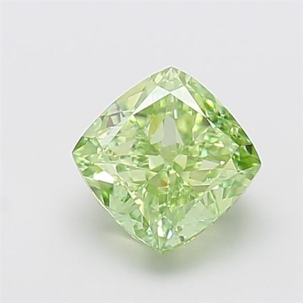 2.20 Ct. Fancy Vivid Green Cushion Lab Grown Diamond