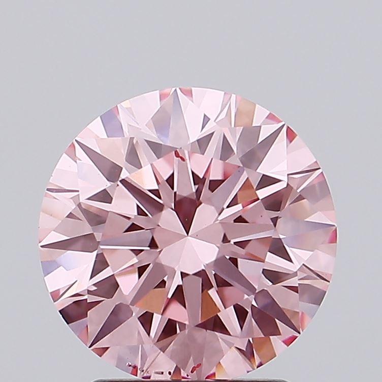 2.44 Ct. Fancy Vivid Pink Round Lab Grown Diamond