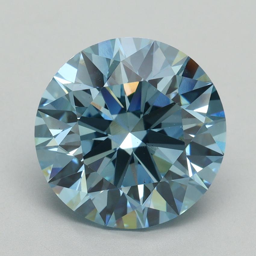 6.18 Ct. Fancy Vivid Blue Round Lab Grown Diamond