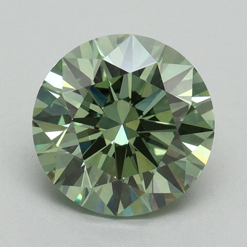 2.12 Ct. Fancy Vivid Green Round Lab Grown Diamond