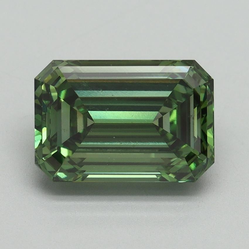 3.16 Ct. Fancy Vivid Green Emerald Lab Grown Diamond