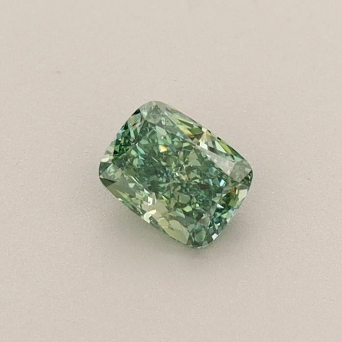0.29 Ct. Fancy Vivid Green Cushion Lab Grown Diamond