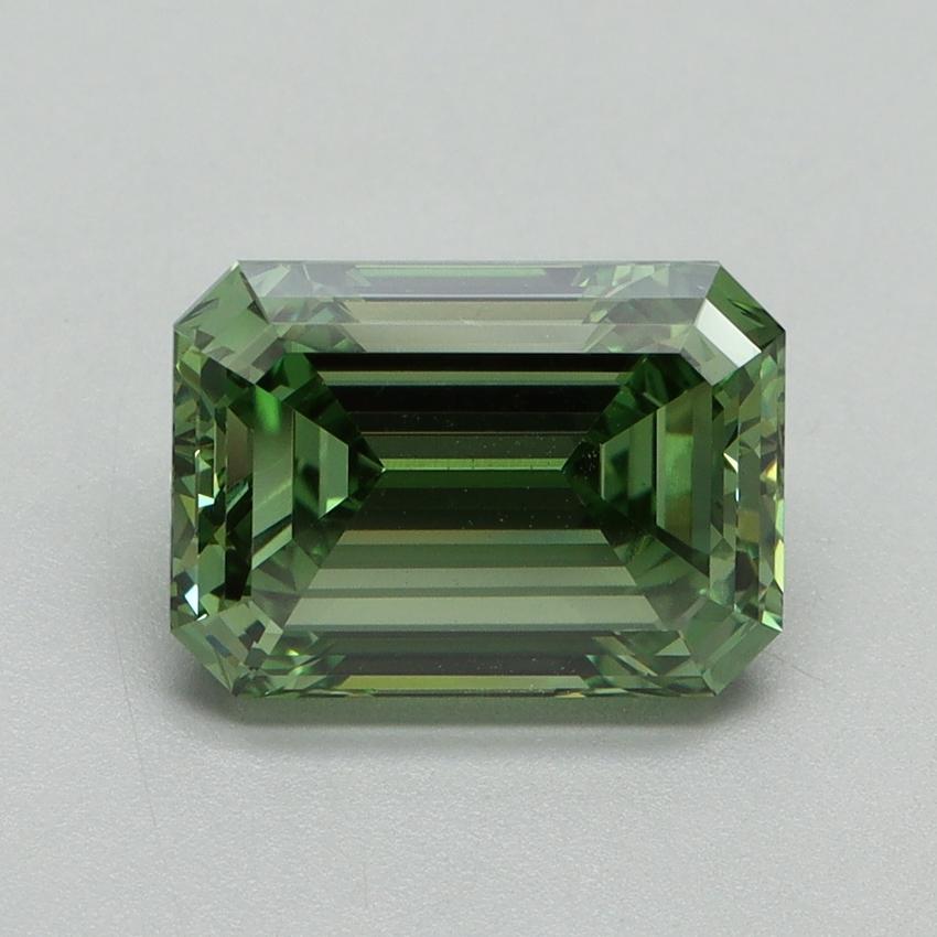 3.11 Ct. Fancy Vivid Green Emerald Lab Grown Diamond