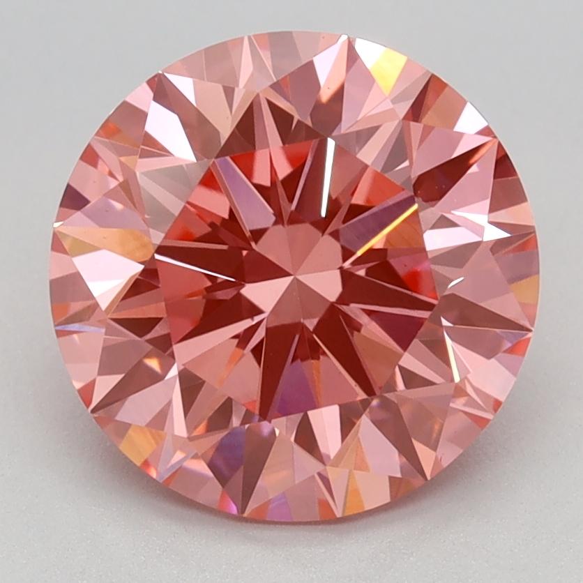 2.66 Ct. Fancy Vivid Pink Round Lab Grown Diamond