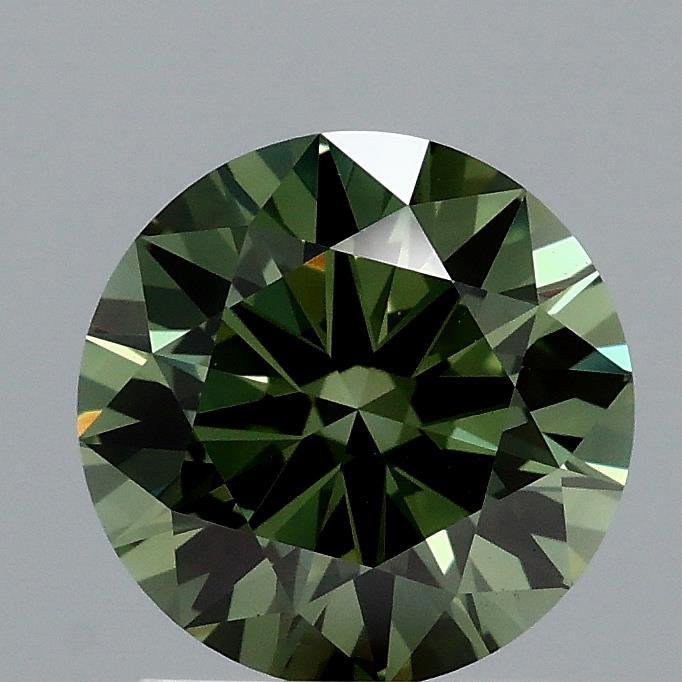 1.58 Ct. Fancy Vivid Green Round Lab Grown Diamond