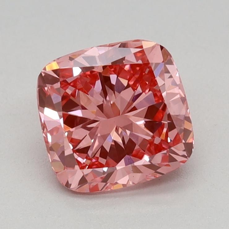 0.79 Ct. Fancy Vivid Pink Cushion Lab Grown Diamond