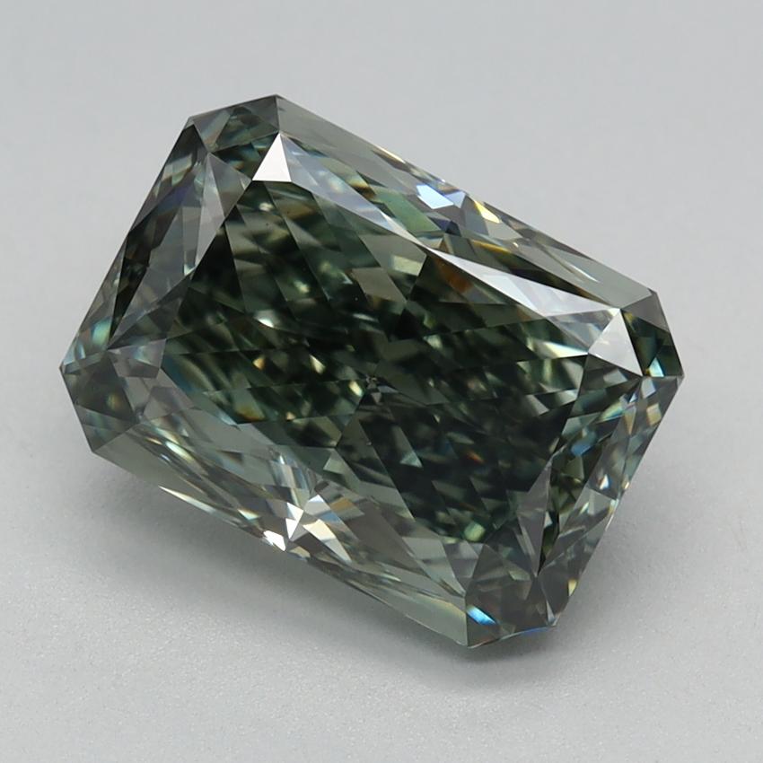 2.60 Ct. Fancy Vivid Green Radiant Lab Grown Diamond