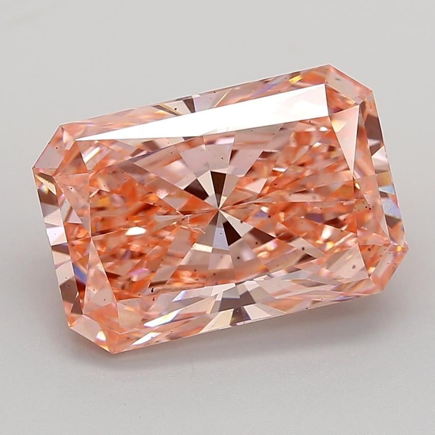 9.08 Ct. Fancy Vivid  Pink Radiant Lab Grown Diamond