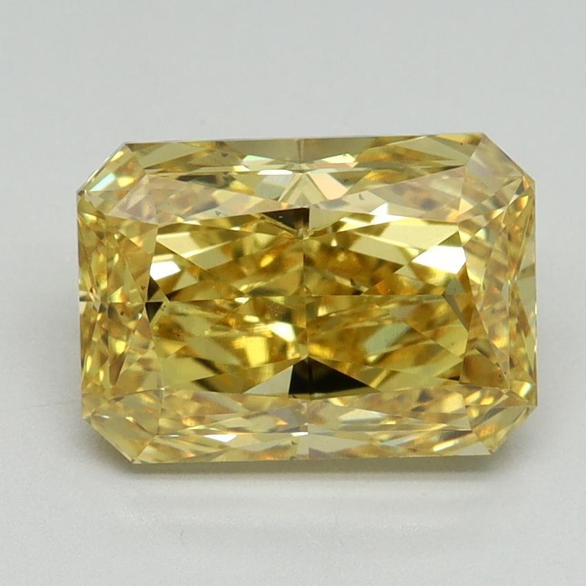 3.32 Ct. Fancy Vivid Yellow Radiant Lab Grown Diamond