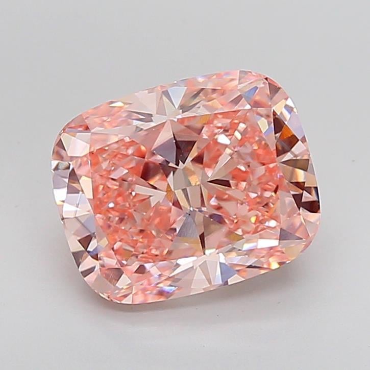 6.02 Ct. Fancy Vivid Pink Cushion Lab Grown Diamond