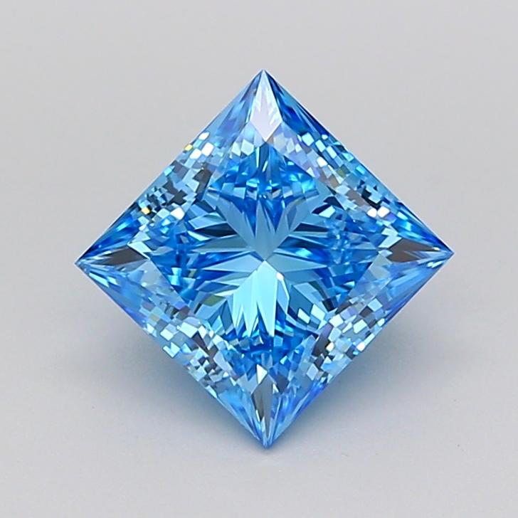 2.01 Ct. Fancy Vivid Blue Princess Lab Grown Diamond