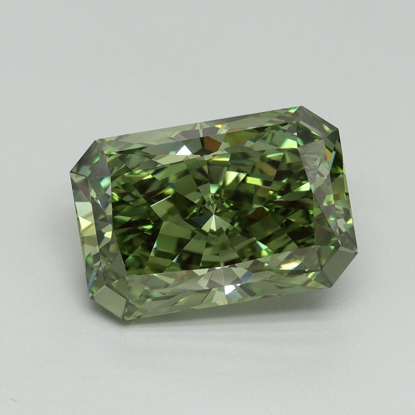 5.54 Ct. Fancy Vivid Green Radiant Lab Grown Diamond