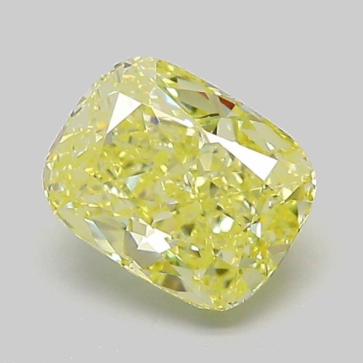 1.37 Ct. Fancy Intense  Yellow Cushion Lab Grown Diamond