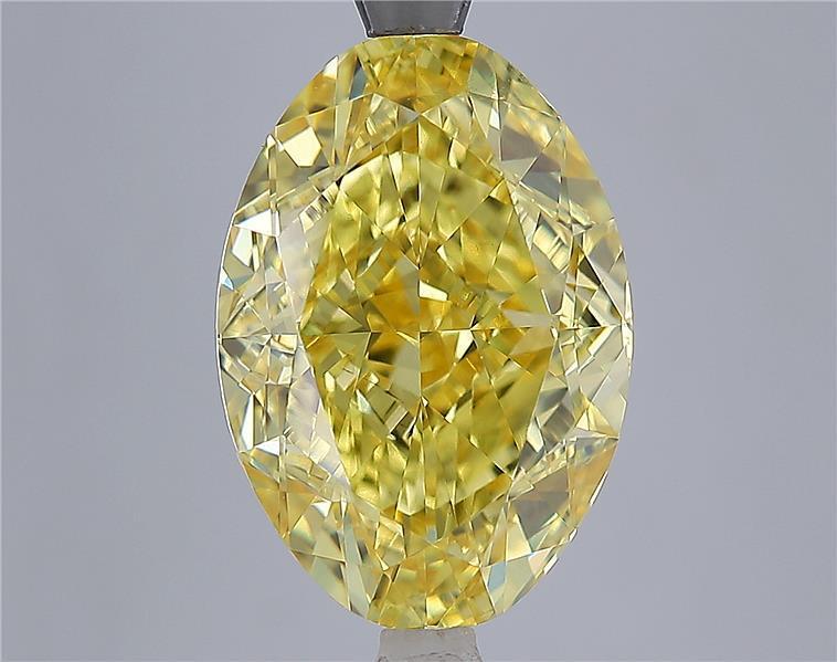 7.04 Ct. Fancy Vivid Yellow Yellow Oval Lab Grown Diamond