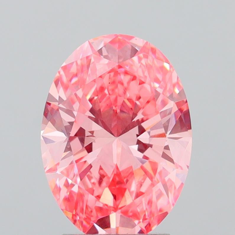 3.02 Ct. Fancy Vivid  Pink Oval Lab Grown Diamond