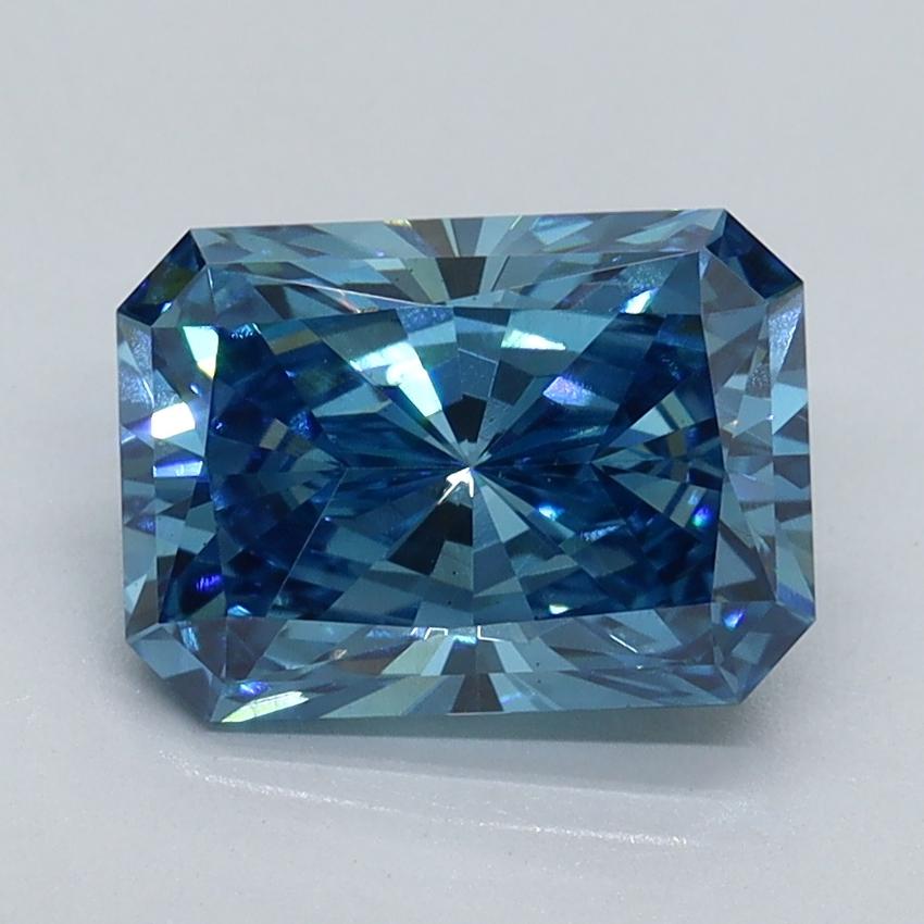 1.96 Ct. Fancy Vivid Malibu Blue Radiant Lab Grown Diamond
