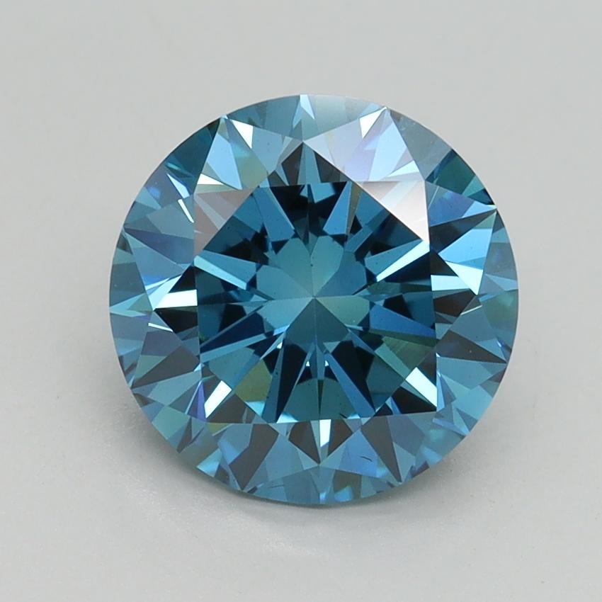 2.66 Ct. Fancy Vivid Blue Round Lab Grown Diamond