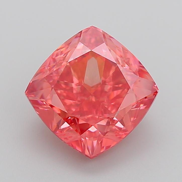 4.23 Ct. Fancy Vivid Pink Cushion Lab Grown Diamond