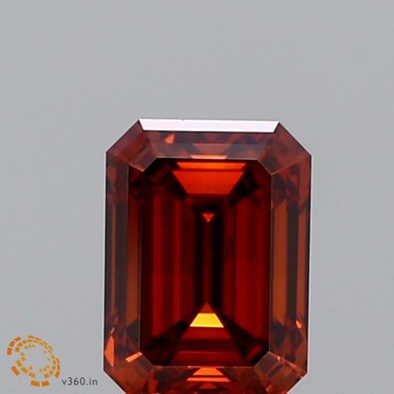 0.90 Ct. Fancy Orange Emerald Lab Grown Diamond