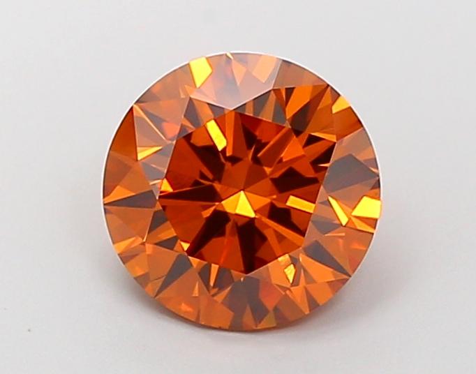 2.88 Ct. Fancy Vivid Orange Round Lab Grown Diamond