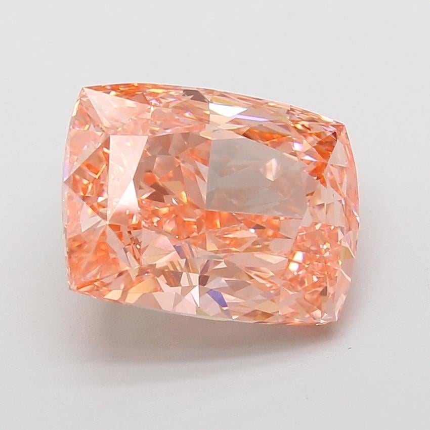 6.02 Ct. Fancy Vivid Pink Cushion Lab Grown Diamond