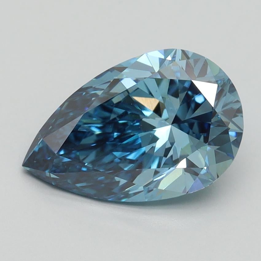 2.35 Ct. Fancy Vivid Blue Pear Lab Grown Diamond