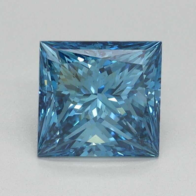 1.47 Ct. Fancy Vivid Blue Princess Lab Grown Diamond