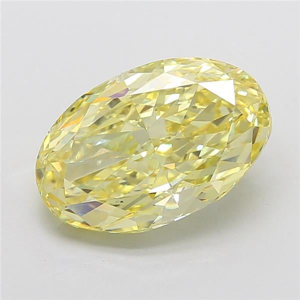 8.02 Ct. Fancy Intense  Yellow Oval Lab Grown Diamond
