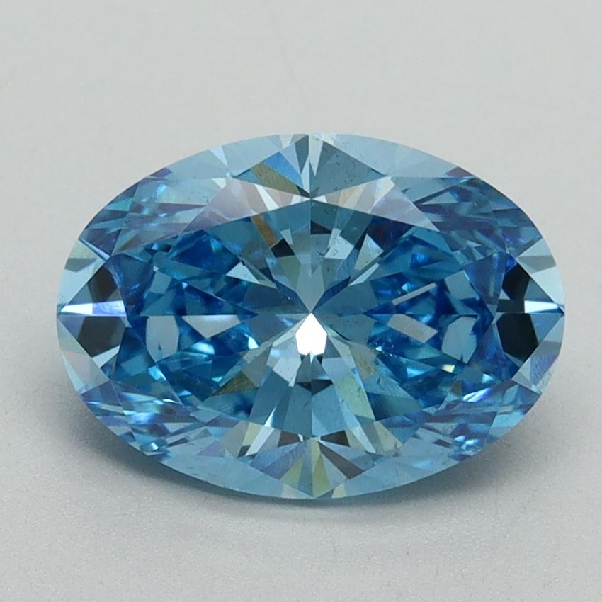 2.01 Ct. Fancy Vivid Blue Oval Lab Grown Diamond