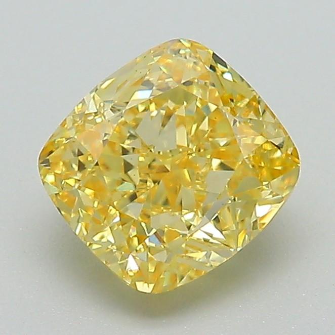 1.53 Ct. Fancy Intense Yellow Cushion Lab Grown Diamond