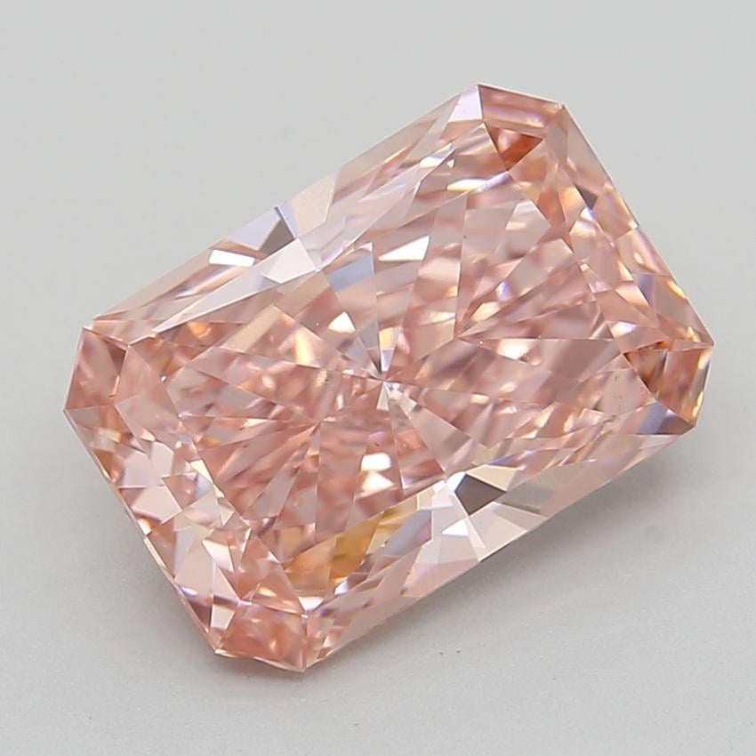 3.94 Ct. Fancy Vivid  Pink Radiant Lab Grown Diamond