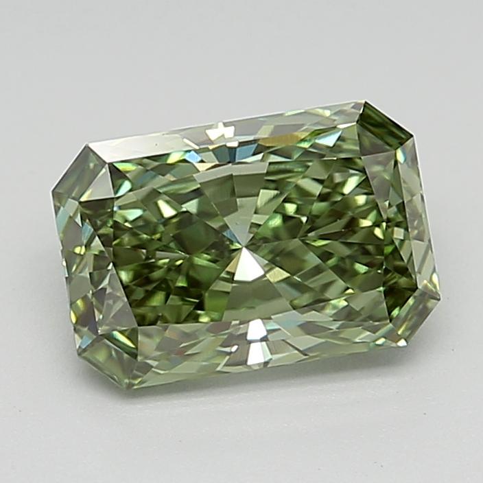 1.56 Ct. Fancy Vivid  Green Radiant Lab Grown Diamond