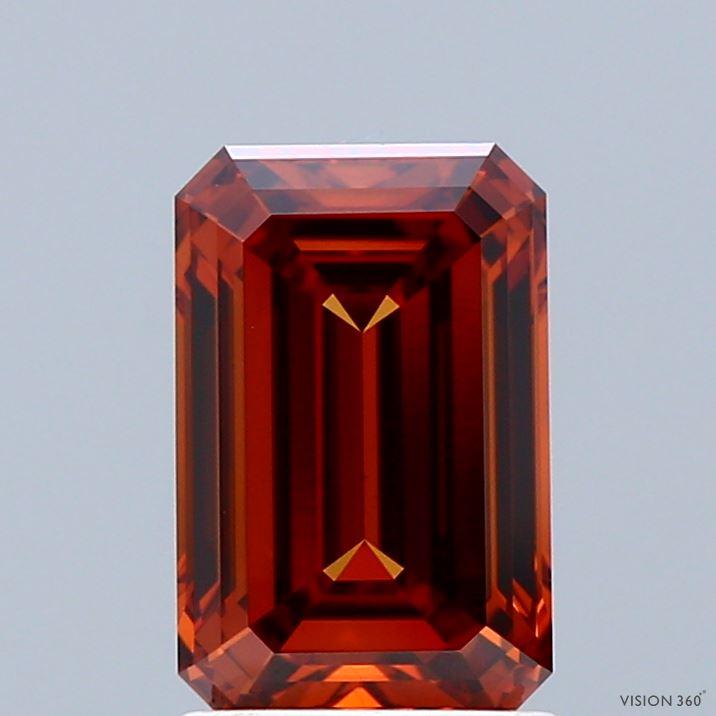 1.98 Ct. Fancy Vivid Orange Emerald Lab Grown Diamond