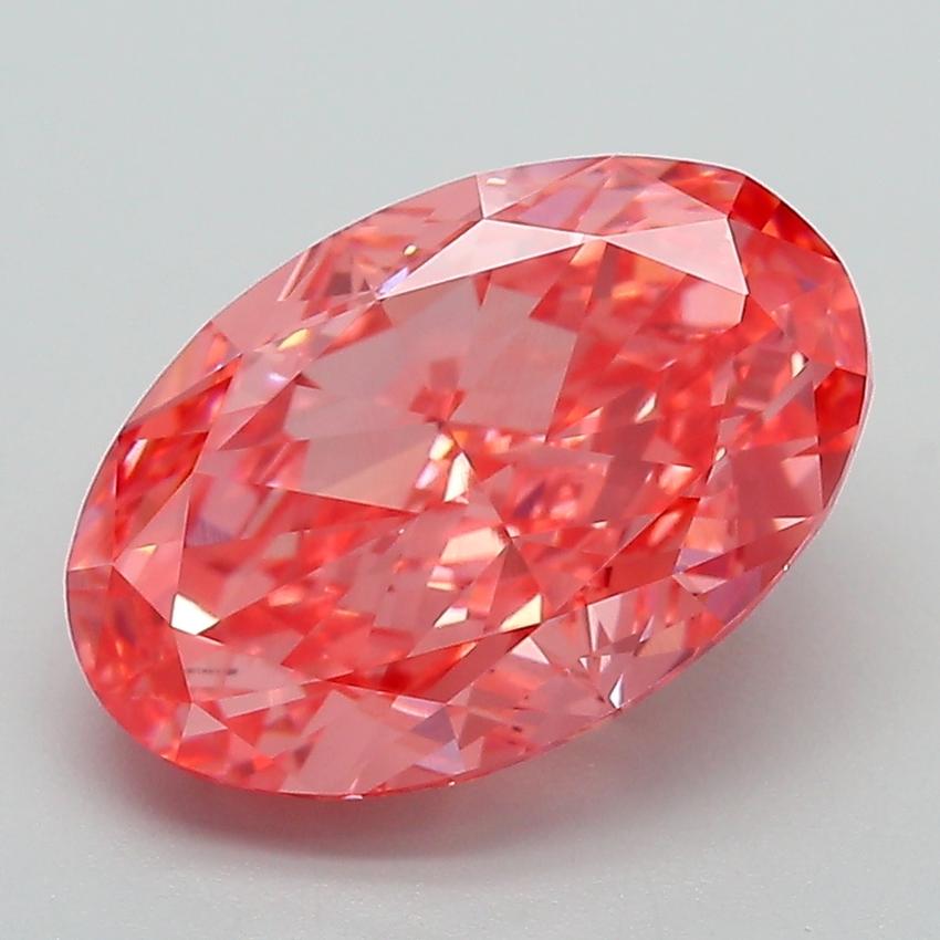 3.86 Ct. Fancy Vivid Pink Oval Lab Grown Diamond