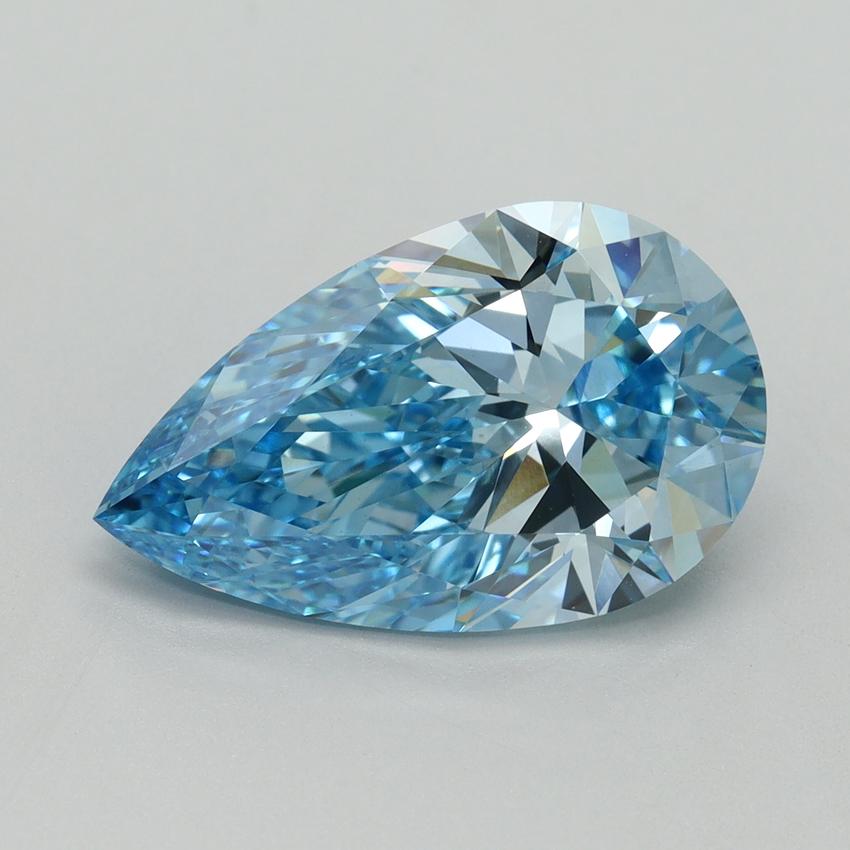 5.03 Ct. Fancy Vivid Blue Pear Lab Grown Diamond